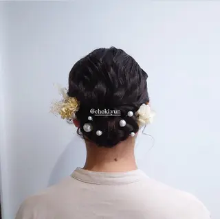 ヘアアレンジ ミディアム かわい ゆうな 髪質改善/縮毛矯正のヘアスタイル