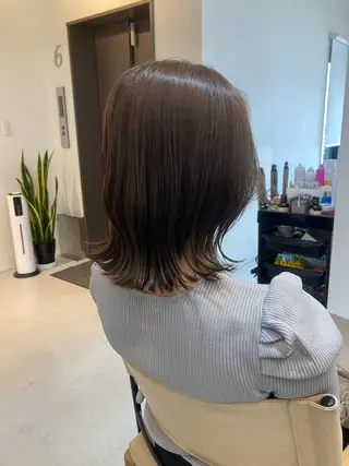 ミディアム ✨色持ちの良い艶 カラー✨蟹江真世のヘアスタイル