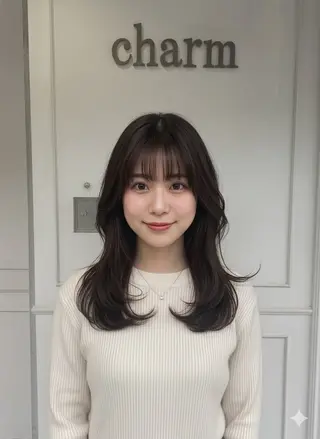 セミロング 無料カット ちえ/天六のヘアスタイル