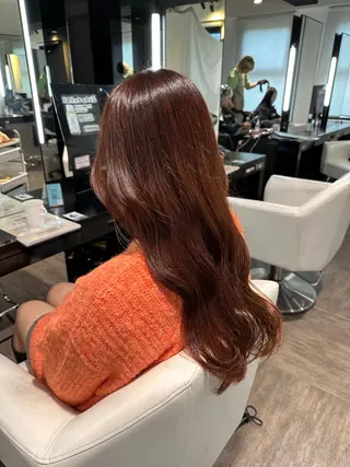 ロング カラー レイヤーカット 透明感カラーROKUのヘアスタイル