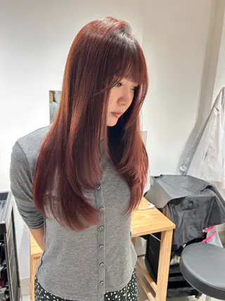 ロング カラー スキバサミを使わない カット🌼唯🌼のヘアスタイル