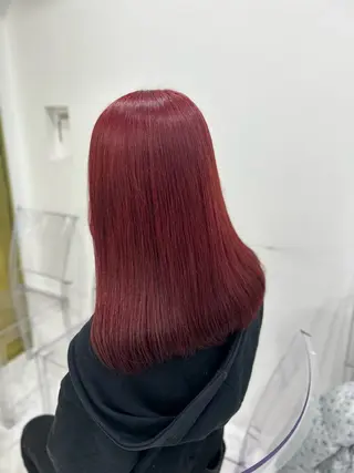 ロング カラー ヘアアレンジ ♥️渋谷の赤髪 トップ/らいる♥️のヘアスタイル