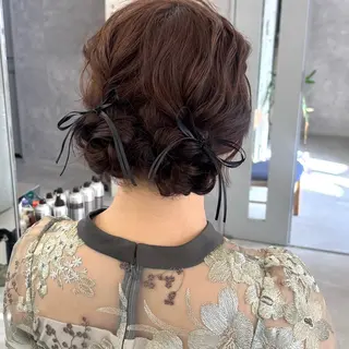 セミロング ヘアアレンジ NUMBER_ ユイナのヘアスタイル
