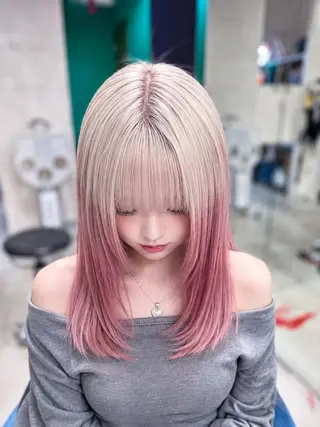 セミロング カラー BOXmico. 南堀江　宇都宮のヘアスタイル