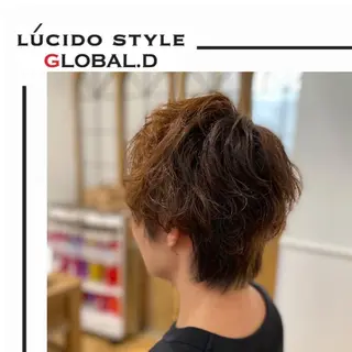 ショート カラー パーマ ヘアアレンジ メンズ キッズ ✂︎ショート、ボブ、 レイヤー🩵YUMIのヘアスタイル