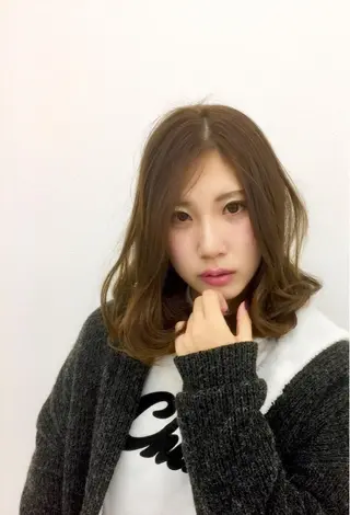 ミディアム 不動令 認定カラーリストのヘアスタイル