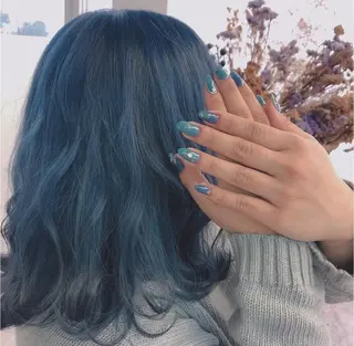 セミロング カラー メンズ ネイル 豊橋美容院 ソンリエのヘアスタイル