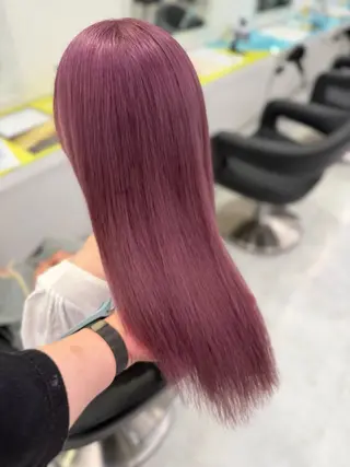 セミロング カラー ヘアアレンジ 🫧モテる💗ダメー ジレスハイトーン🫧のヘアスタイル