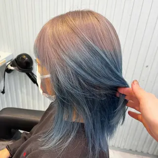 ミディアム カラー ブリーチカラー 🩵MIZUKIのヘアスタイル