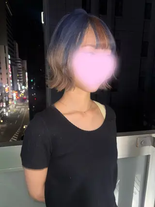 ミディアム mihane /ブリーチ/デザインのヘアスタイル