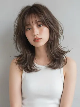 セミロング カラー 🉐渋谷・ブリーチ ⭐️縮毛モデル🉐のヘアスタイル