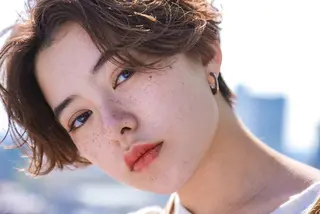 ショート カラー パーマ ヘアアレンジ 松田 亮葉のヘアスタイル