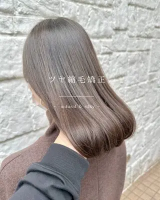ミディアム カラー パーマ 艶くすみカラー /縮毛/川添桃花のヘアスタイル