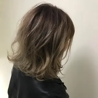 ミディアム カラー パーマ 髪質改善 Daisukiのヘアスタイル