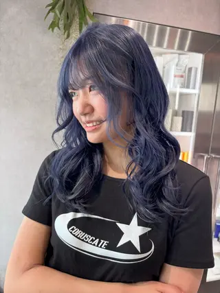 セミロング カラー ヘアアレンジ iona/ハイトーン /ネイルのネイルデザイン