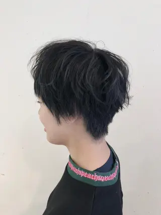 ショート カラー パーマ ヘアアレンジ 【ツヤ髪美容師】 ツダケイスケのヘアスタイル