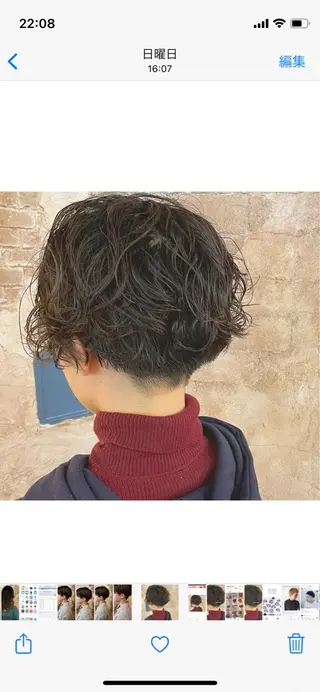 ショート パーマ ブリーチ、パーマ 西部笑のヘアスタイル