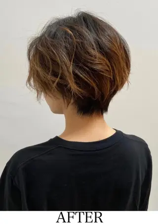 ショート 伸びても可愛いカラー 愛甲竜佑のヘアスタイル