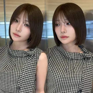 ミディアム カラー ヘアアレンジ 韓国ヘア/ワンホン ヘア/Rumiのヘアスタイル