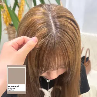 ロング カラー ダブルカラー┊ ベージュ┆ひなたのヘアスタイル