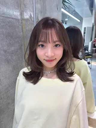 ミディアム 顔周り🇰🇷韓国 レイヤー/モエのヘアスタイル