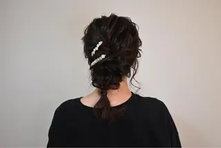 ミディアム ヘアアレンジ 麻優 ヘアセットのヘアスタイル