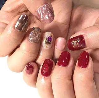 ネイル 渋谷／チップ長さ出し 👑アプレgel-xのネイルデザイン