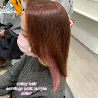 セミロング カラー 艶髪レイヤー上田 紗也🇰🇷💗のヘアスタイル
