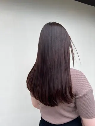 セミロング パーマ 縮毛矯正/ レイヤー/ミディアムのヘアスタイル