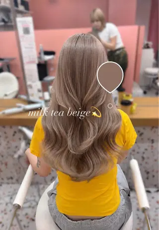 ロング 🍒ベージュ×エンド カラー🍒まゆかのヘアスタイル
