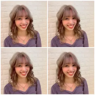 セミロング カラー ハイトーン/ブリーチ 山崎 悠次のヘアスタイル