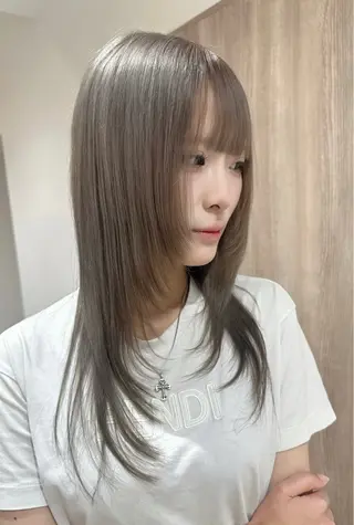 セミロング カラー 尾関 隼多のヘアスタイル