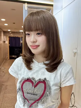 ミディアム カラー RINO/似合わせ /女性専用𖧷のヘアスタイル