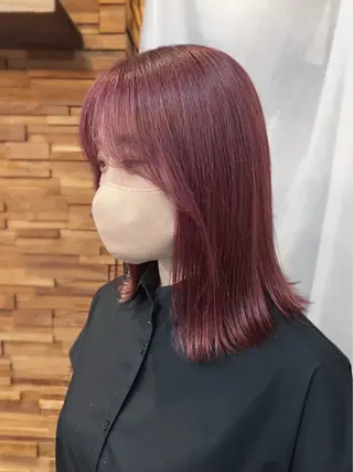 ミディアム カラー 顔周りカット 🎀サヤカ🎀のヘアスタイル