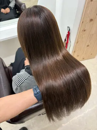 ロング カラー 新宿/韓国ヘア/ 髪質改善ストレートのヘアスタイル