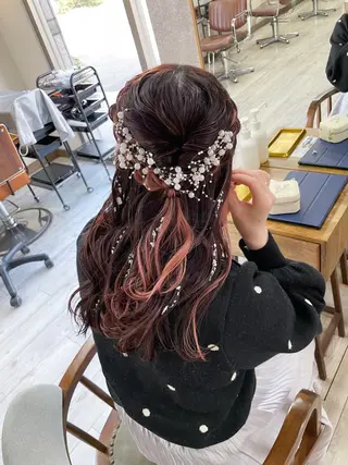 セミロング ヘアアレンジ イワタ マハ/ minim hairのヘアスタイル