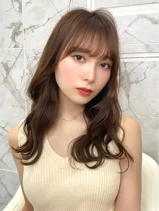 セミロング カラー 上品ヘア🤍顔周り/ レイヤー✨/林遼一郎のヘアスタイル