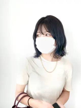 ミディアム ボブ/縮毛/レイヤー モトナリのヘアスタイル