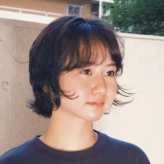 ショート カラー パーマ デジタルパーマ🌀レ イヤー🍃かんたまるのヘアスタイル
