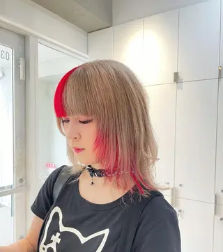 セミロング カラー ヘアアレンジ 艶カラー✨縮毛矯正✨ 翁長孝輔のヘアスタイル