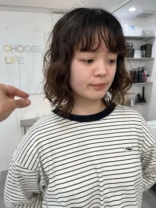 ミディアム パーマ 浪 一平のヘアスタイル
