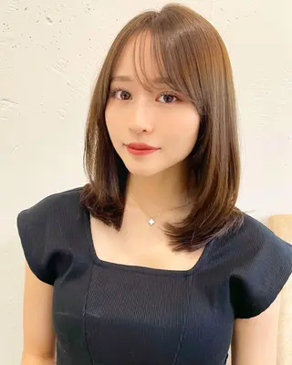 ミディアム カラー 上品ヘア🤍顔周り/ レイヤー✨/林遼一郎のヘアスタイル