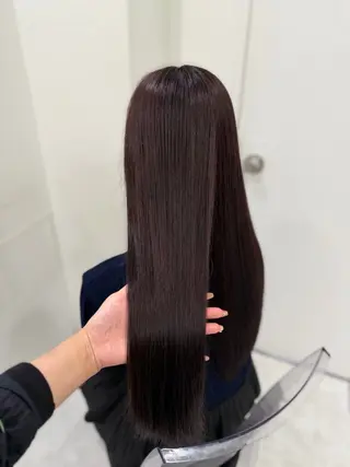 ロング カラー 韓国風艶髪🎀 暖色カラー🤍のヘアスタイル