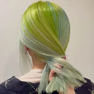 ミディアム カラー なんば、心斎橋🍓 ハイトーンnicoのヘアスタイル