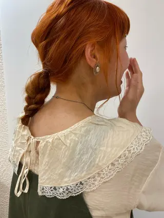 セミロング カラー ヘアアレンジ 暖色/ブリーチカラー 🎀 M i k uのヘアスタイル