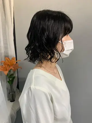 パーマ ボブパーマコテ巻き風 パーマNo1深江秀平のヘアスタイル