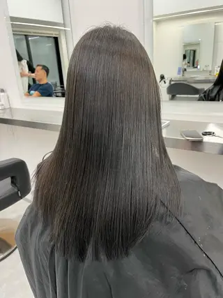 セミロング カラー ブリーチなし💗 艶カラー 翔太郎のヘアスタイル