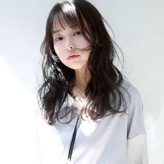 ミディアム パーマ 峠原 菜緒のヘアスタイル