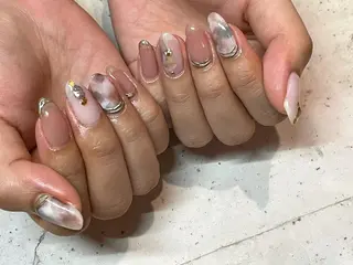 ネイル 韓国/ワンホン/長さ 出しつけ放題🎀のネイルデザイン