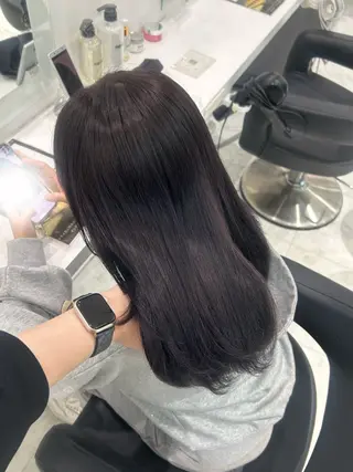 セミロング カラー 💗ブリーチなし暖色 kotono💗のヘアスタイル